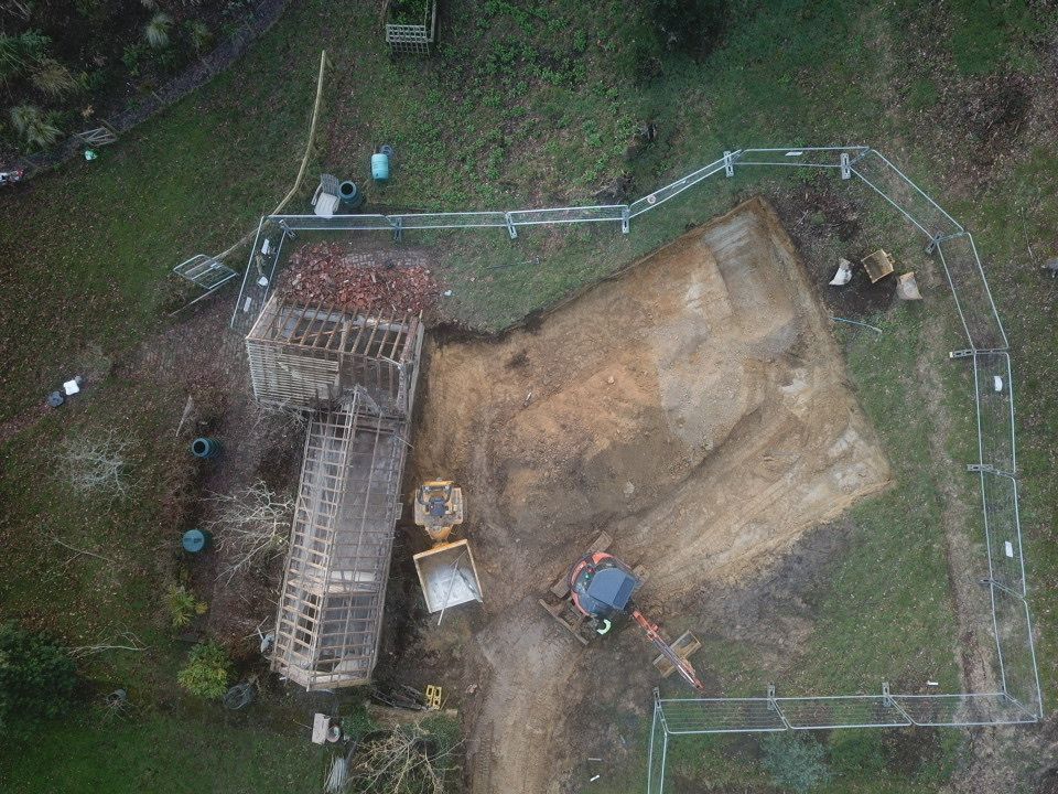 Drone view of the Bolney site as groundworks begin